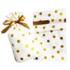 20pcs Drawstring Bags Gold Polka Dot White Gift Wrapping Bags Candy Baking Bags Gift Bags Party Favors Supplies