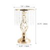 Ins Luxury Metal Candle Holders with Crystal Flowers Vase Candlestick Table Centerpieces Wedding Table Candle Stand Wedding Prop